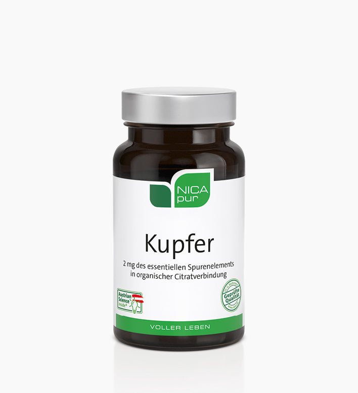 Kupfer Nahrungsergänzung in der Dose