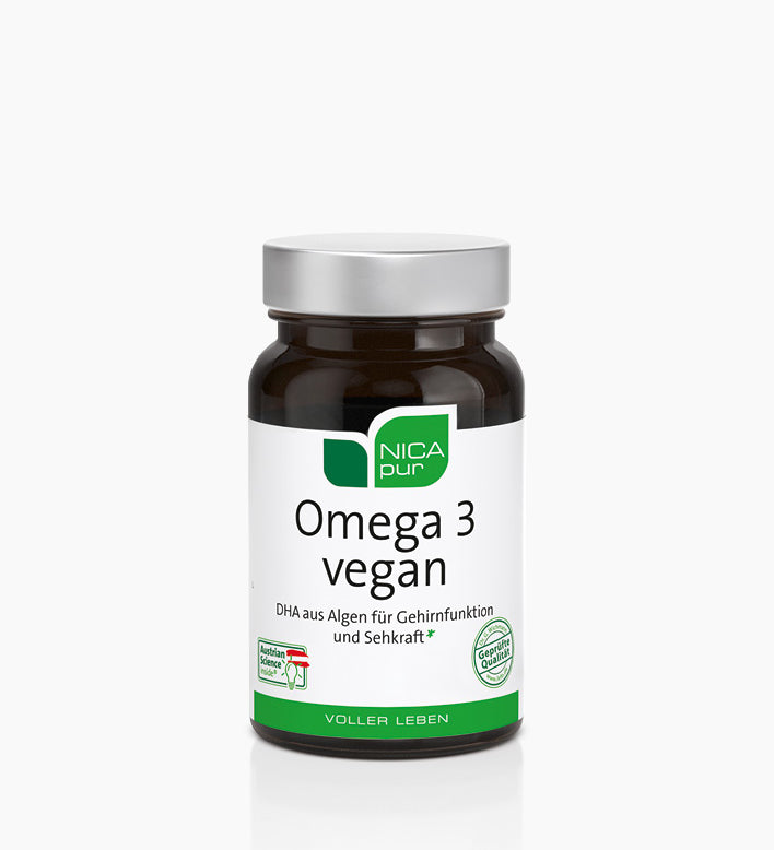 Dose des Nahrungsergänzungsmittels Omega 3 vegan