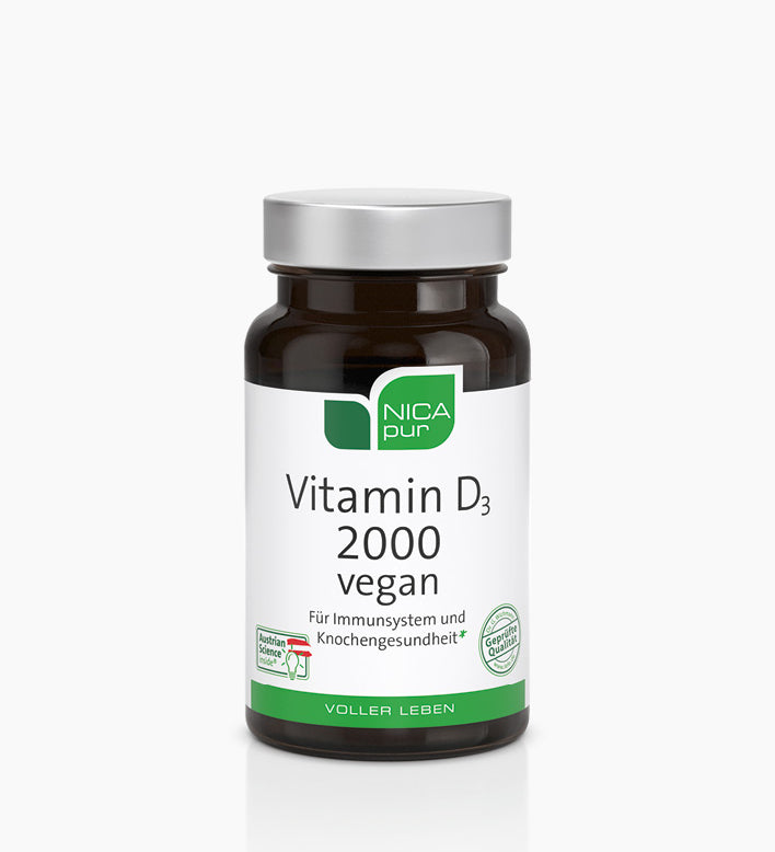 Nahrungsergänzungsmittel Vitamin D3 2000 vegan in der Dose