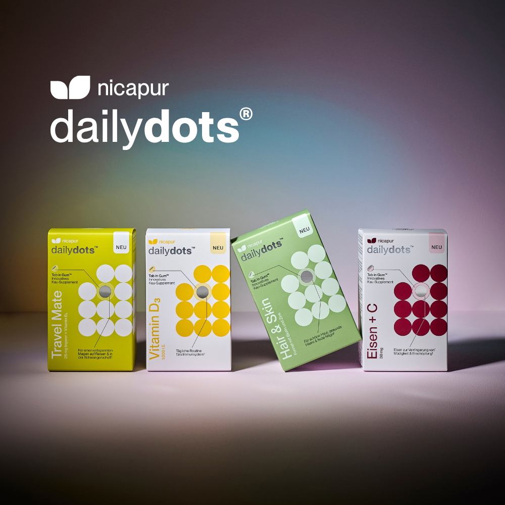 dailydots®: Innovative Nahrungsergänzung zum Kauen für unterwegs