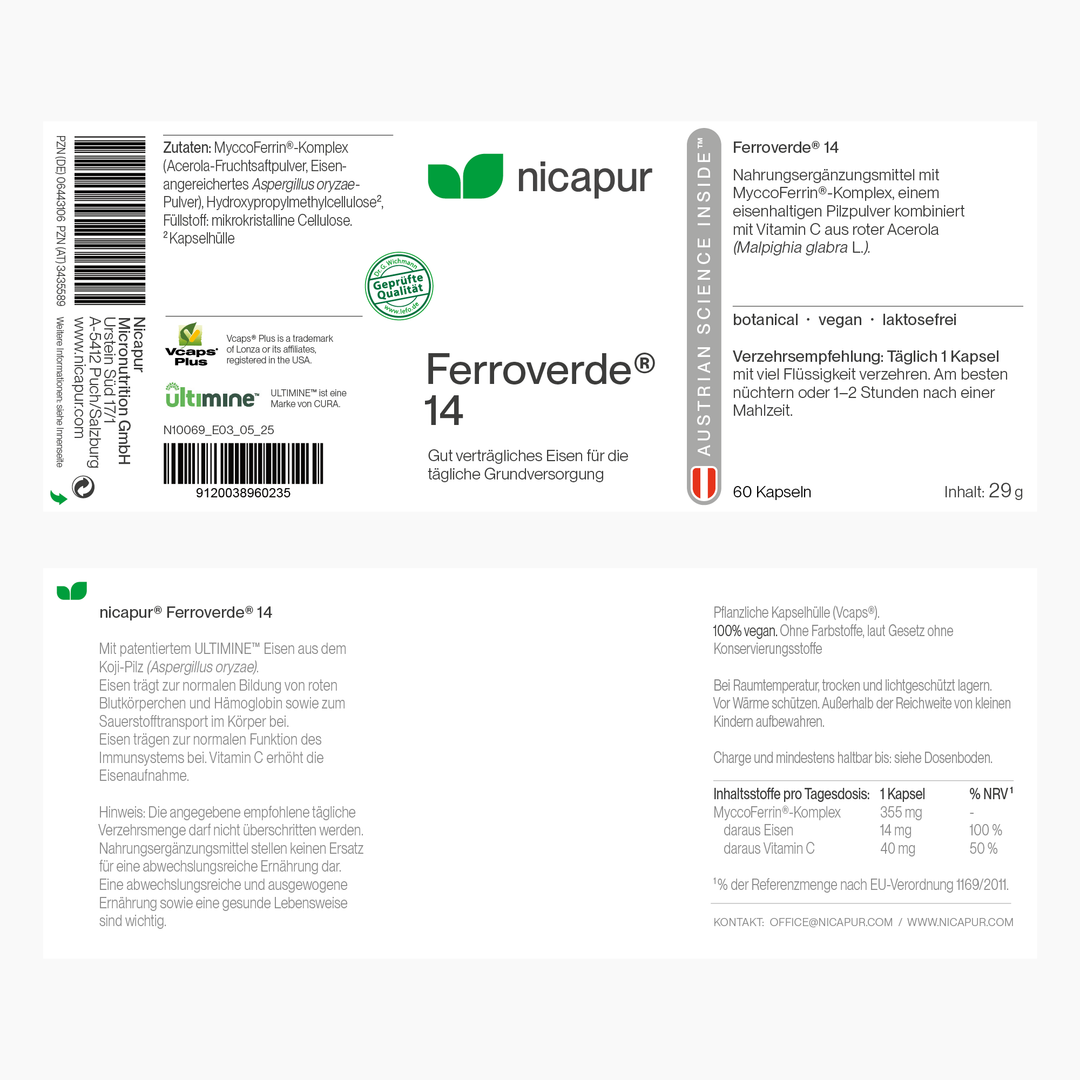 Ferroverde® 14 Kapseln kaufen | natürliches Eisen | nicapur®