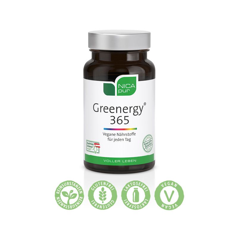 Vegane Multivitamine für eine gute Basisversorgung  | NICApur Greenergy® 365