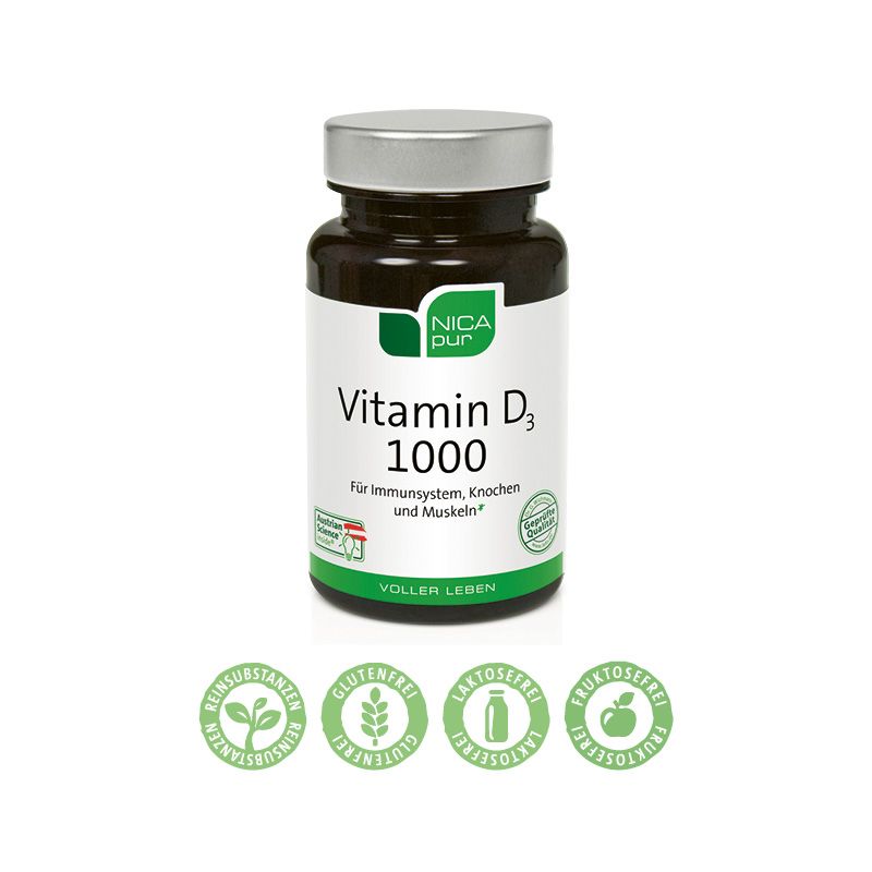 Vitamin D3 1000 - Für Dein Immunsystem, Knochen & Muskeln - 120 Kapseln