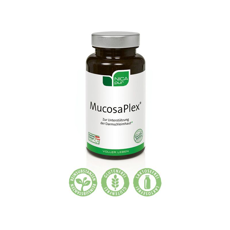 NICApur MucosaPlex® | Für eine gesunde Darmschleimhaut mit bioidentem L-Glutamin, Kamille, Vitamin A & Grüntee