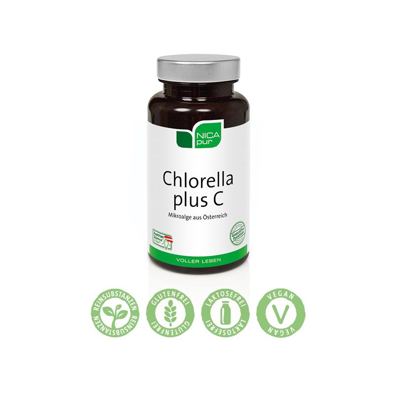 Chlorella Algen (Chlorella vulgaris) mit Vitamin C I Premium Qualität I  NICApur